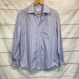Men's Banana Republic blue striped dress shirt Med
